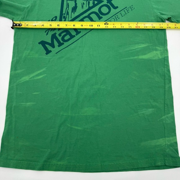 MARMOT for Life Nice Green 1974 size M Tee Shirt Cotton‎ Interesting Dye Pattern - Picture 2 of 13